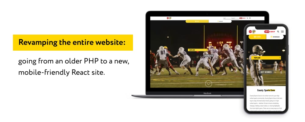Revamping the entire website: going from an older PHP to a new, mobile-friendly React site